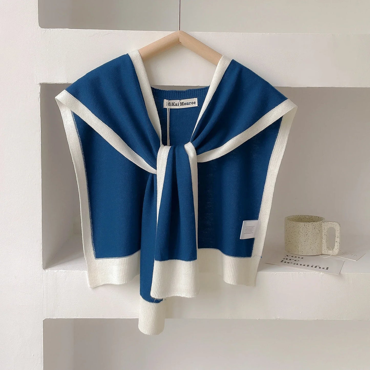Amawinc Châle À Épaules Rayé En Maille Léger Emma Polyvalent Pour Printemps Et Automne Essentiel