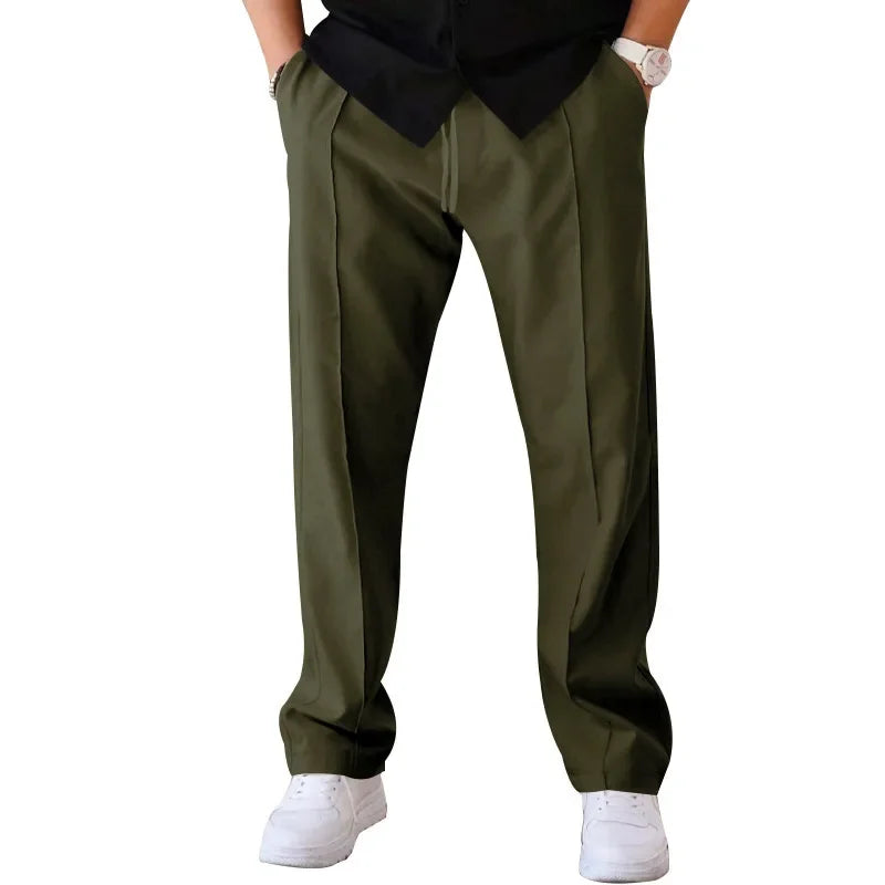 Pantalon Forme Décontractée Pour Hommes Amawinc Bleu Marine Pour Réunions D Affaires Et Événements Formels
