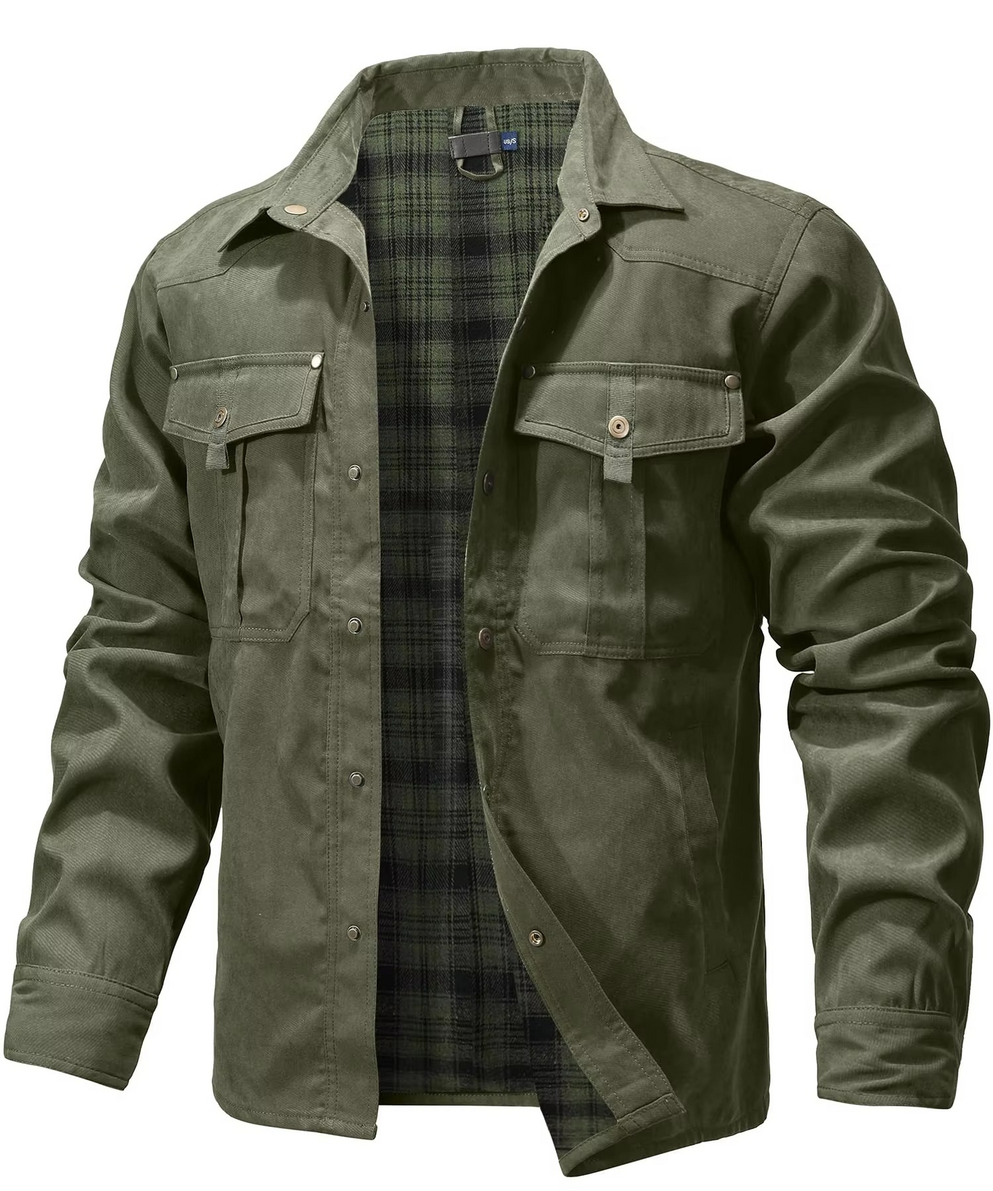 Veste Chemise Overshirt Doublée Flanelle Homme Style Western Avec Boutons Pression Pour Toutes Saisons