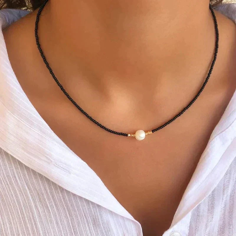 Nora Collier Ras De Cou Perles Perlées Minimaliste Pour Look Quotidien Épuré Élégant