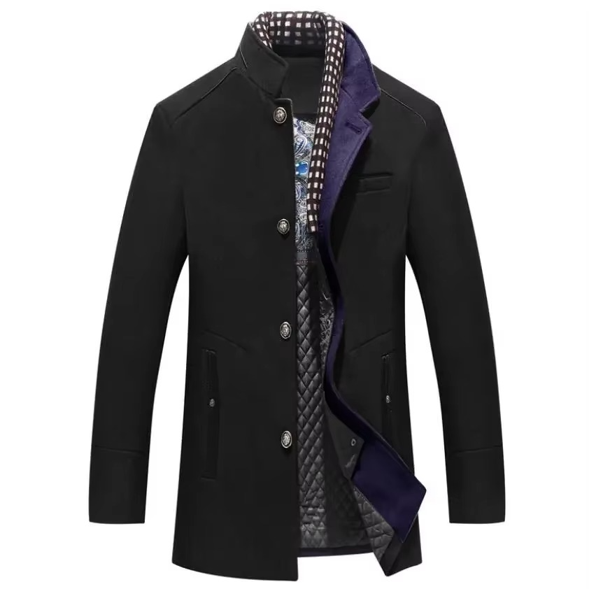 Manteau Long En Mélange De Laine Avec Col Écharpe Pour Automne Et Hiver Par Amawinc