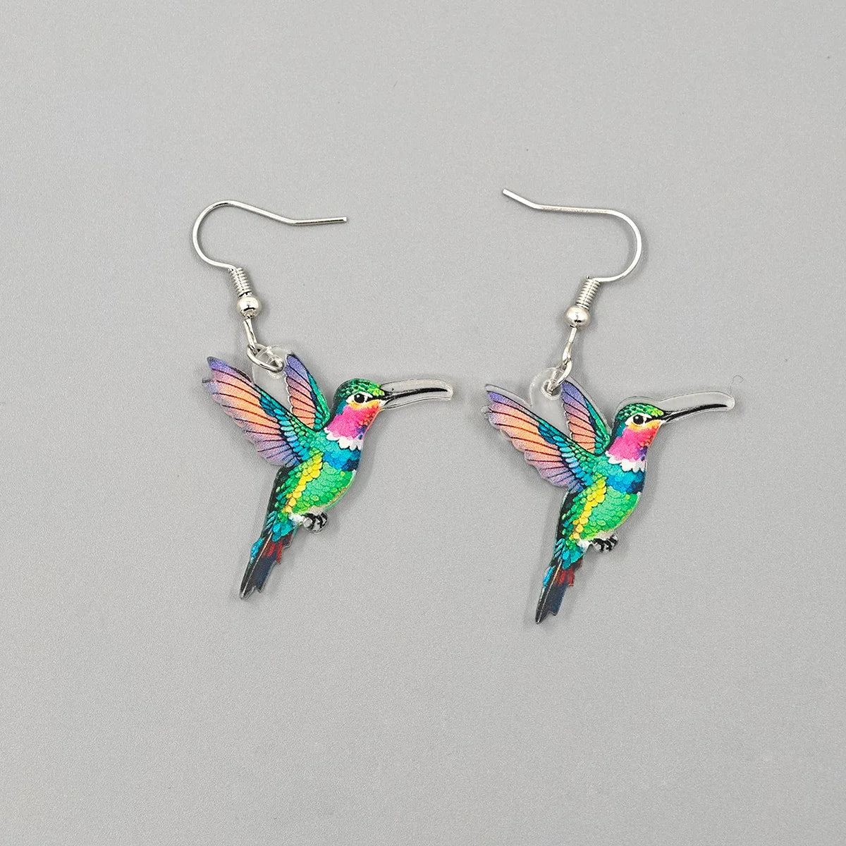 Boucles Doreilles Colibri Vitrail Émaillé En Acier Inoxydable Hypoallergéniques Ensemble De 2