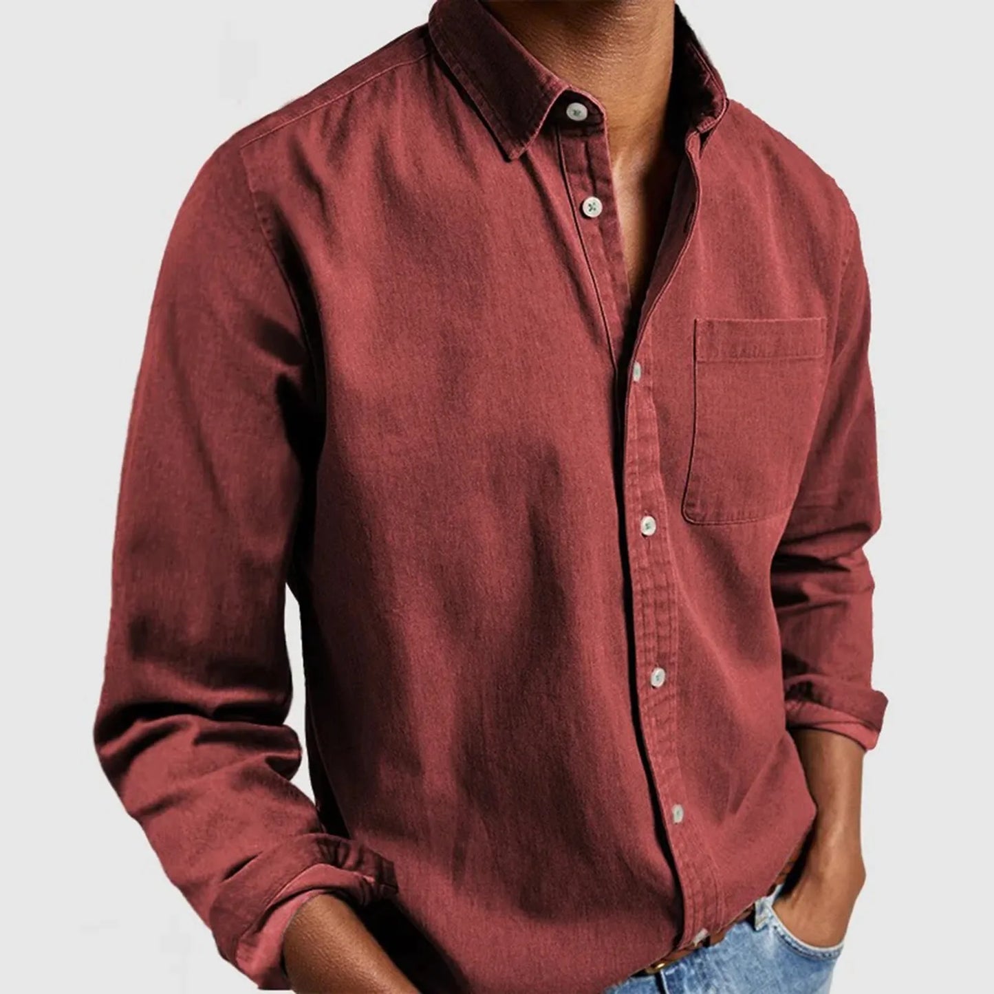 Chemise Orson Texturée Boutonnée Pour Homme Héritage En Coton Tissé Avec Doux Toucher Brossé Coupe Ajustée
