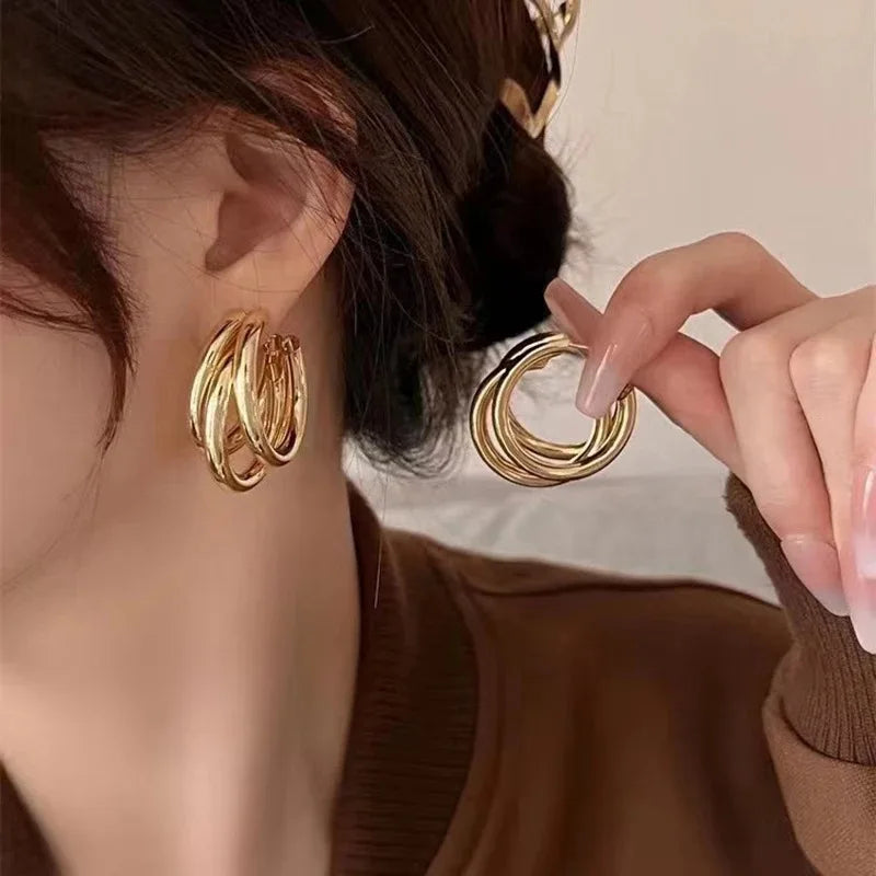 Boucles D Oreilles Créoles Épaisses Poli Non Ternissables Pour Tous Styles Et Inspirations