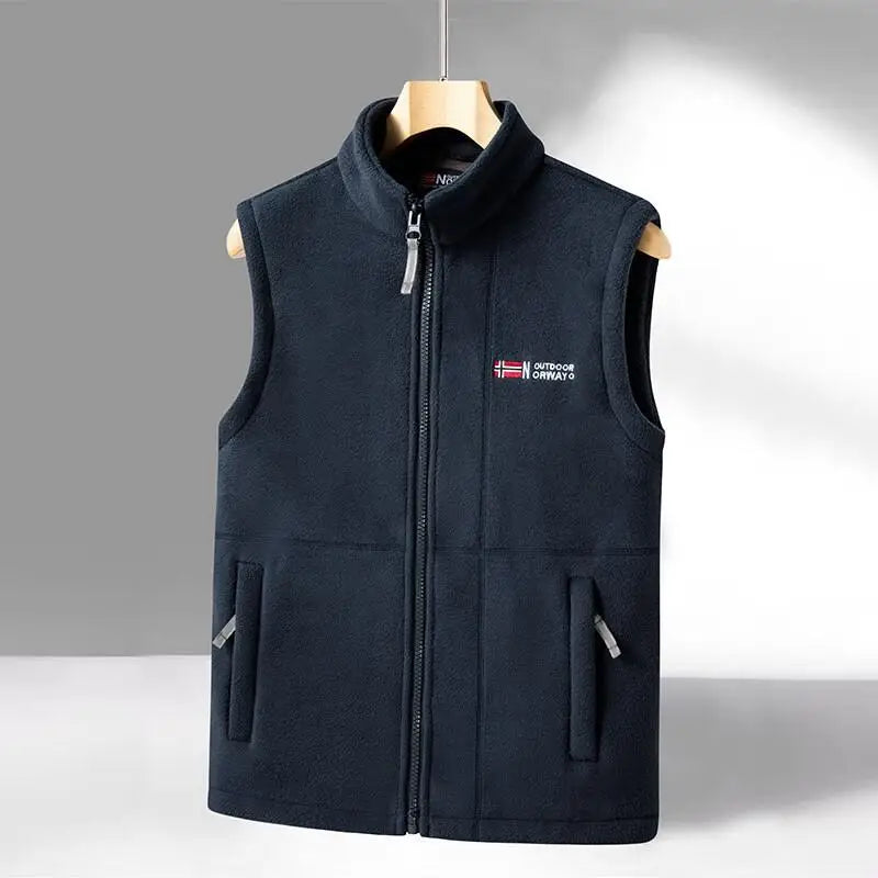 Gilet Polaire Nordique À Panneaux Quadrillés Stretch Confortable Et Lavable En Machine