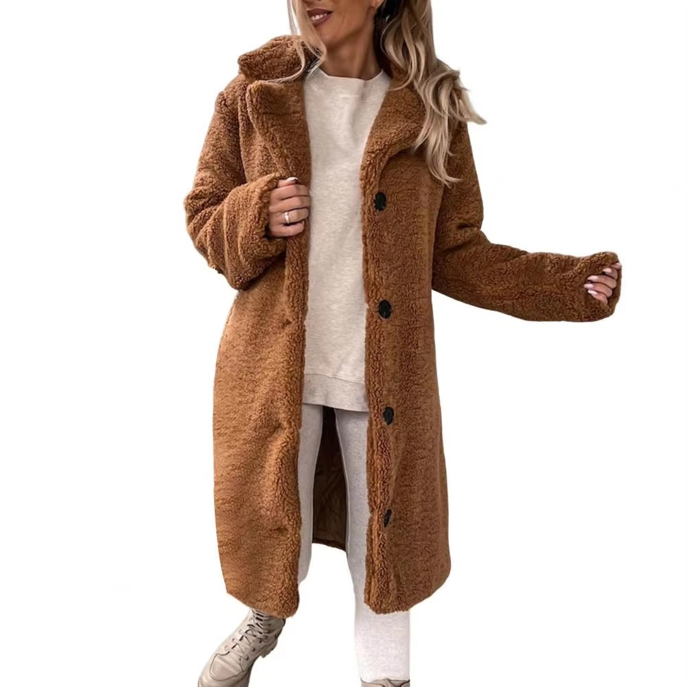 Manteau Trench Long Femme En Fourrure Teddy Synthétique Chaude Oversize Luxe Pour Hiver Confortable