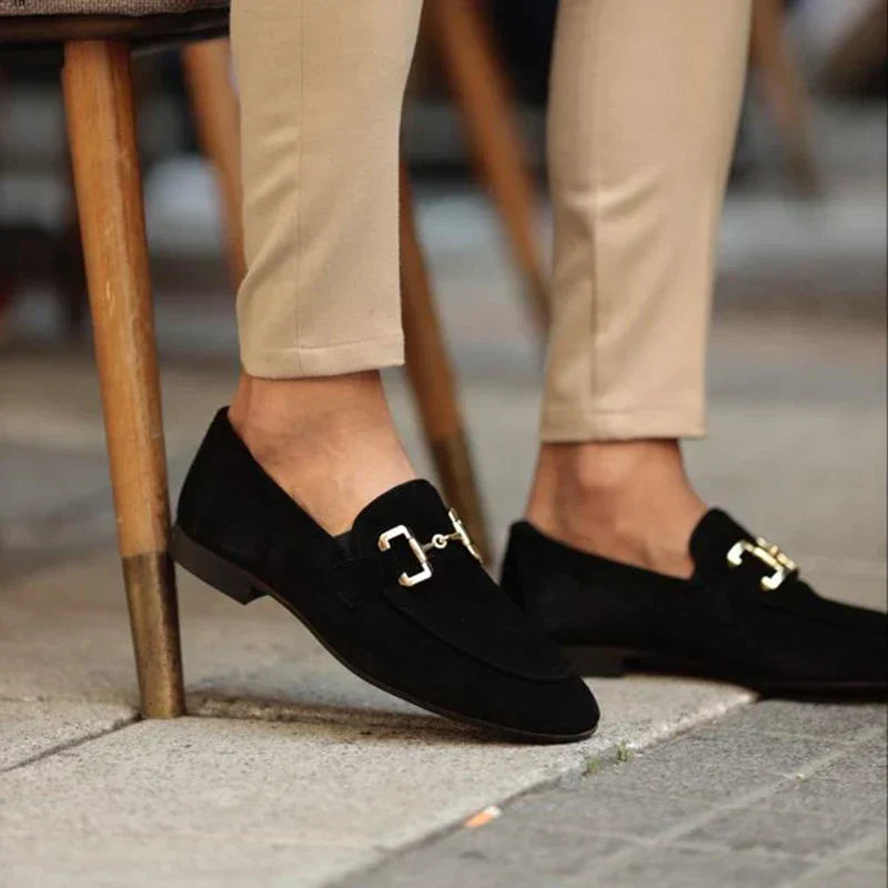 Edle Herren-Suede-Loafer mit Schnüren