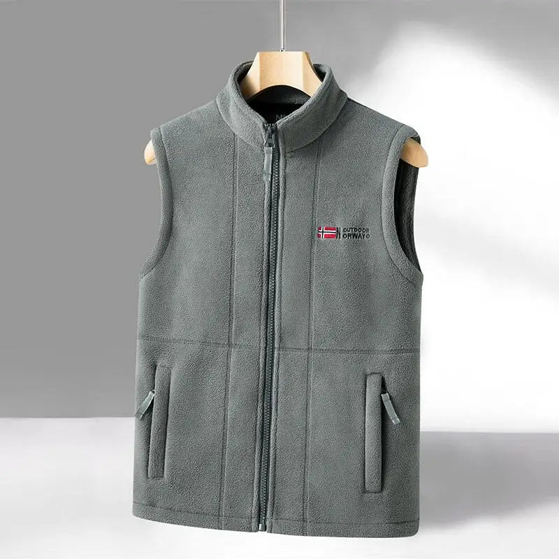 Gilet Polaire Nordique À Panneaux Quadrillés Stretch Confortable Et Lavable En Machine