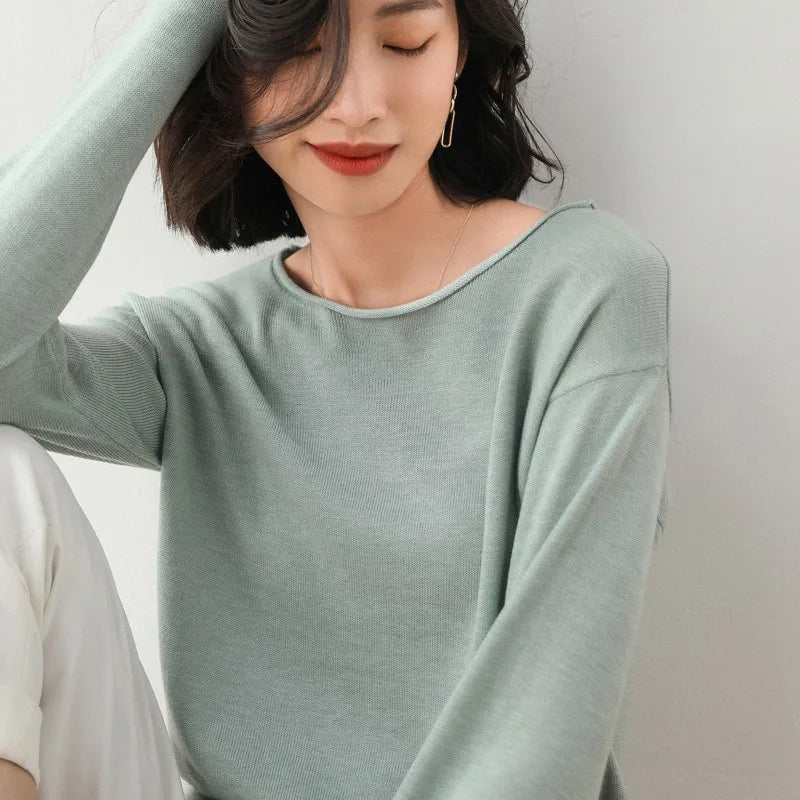 Haut En Maille Fine En Coton Mélangé Elara Mist Décontracté Et Polyvalent Pour Le Quotidien