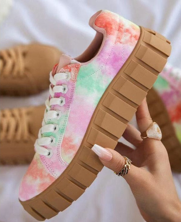 Damen-Plateausneaker mit dicker Blocksohle