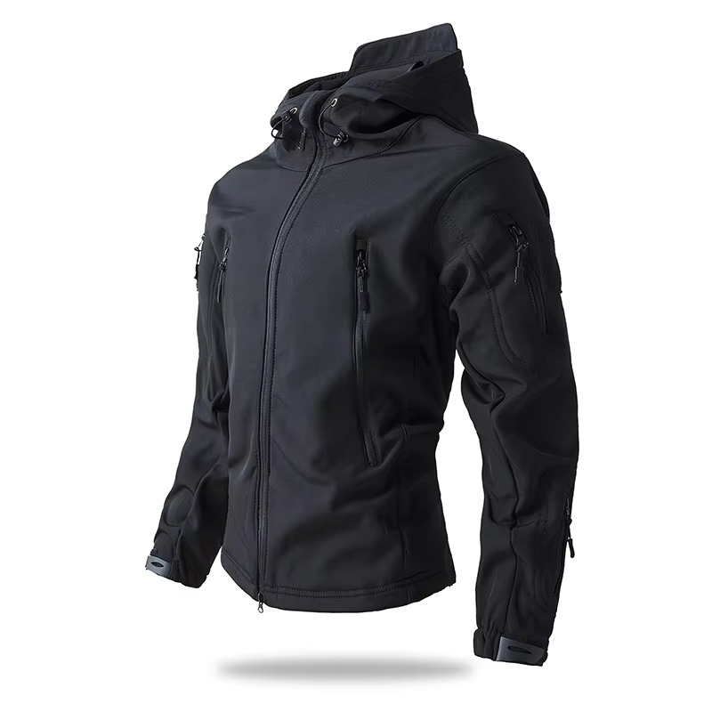 Amawinc Veste Soft Shell Homme Extérieur Polaire Coupe Vent Protection Contre Le Temps Pour Toute La Journée