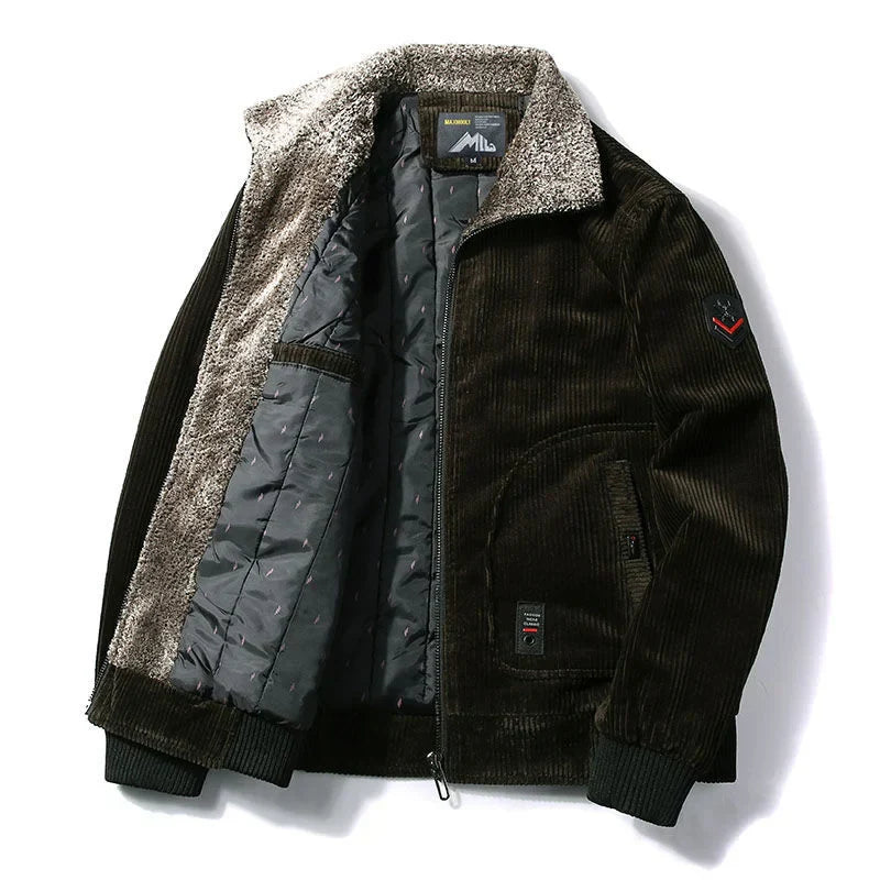 Blouson Aviateur Thermique Avec Col En Fourrure Et Poignets Côtes Pour Look Vintage