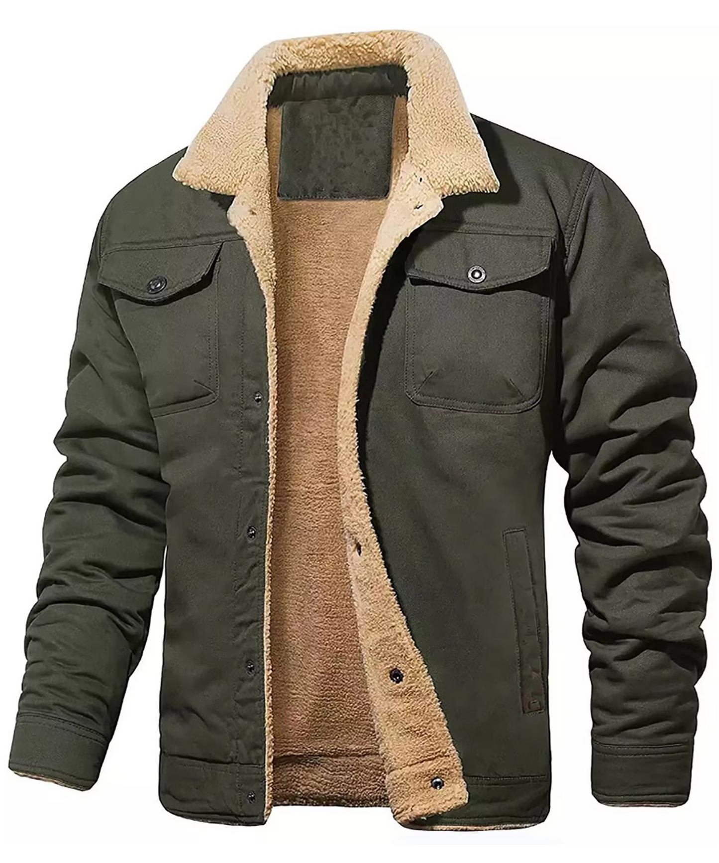 Amawinc Manteau Homme Hiver Doublé Polaire Chaud Isolation Décontracté Pour Temps Froid