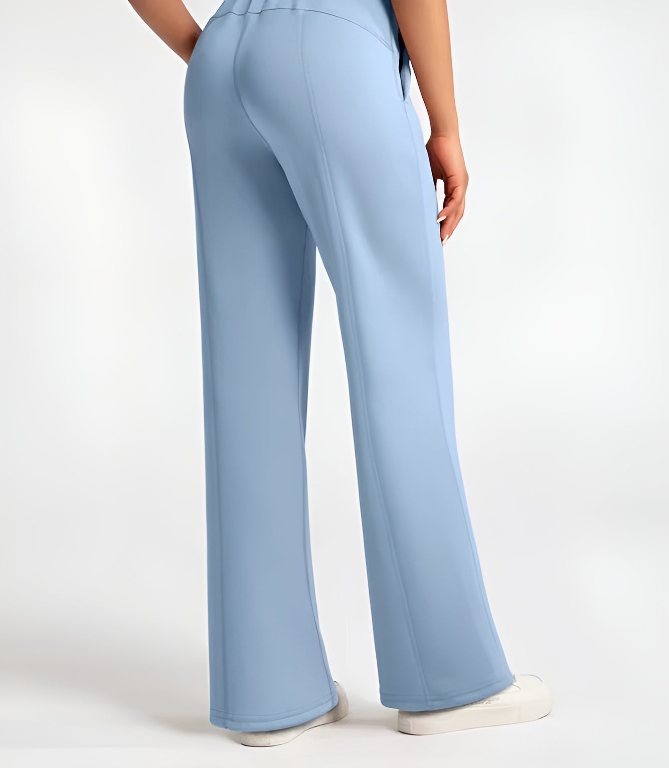 Pantalon de Yoga Alma à Taille Haute Coupe Droite Ample Évasé aux Chevilles Tissu Respirant Confortable