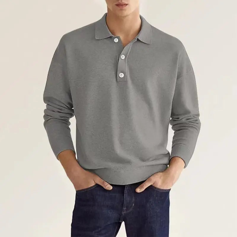 Clyde Polo Décontracté En Maille À Manches Longues Pour Homme Amawinc Pour Tous Les Jours