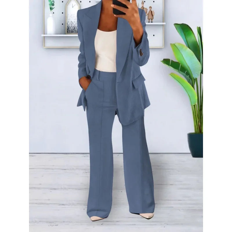 Kayla Ensemble Tailleur Formel Avec Blazer Long Sur Mesure Pour Femmes Professionnelles Élégantes