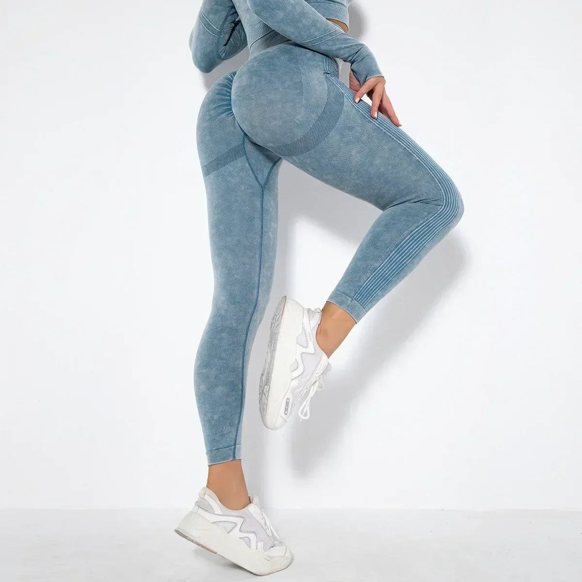 Leggings Sculpt Sans Couture Elara À Taille Haute Avec Compression Et Quatre Voies Elastiques