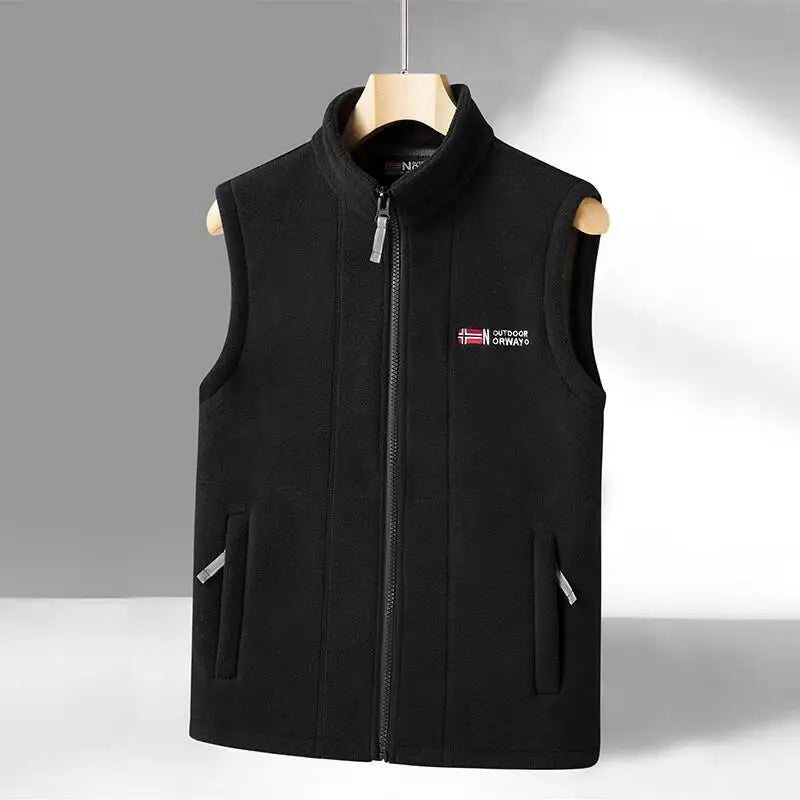 Gilet Polaire Nordique À Panneaux Quadrillés Stretch Confortable Et Lavable En Machine