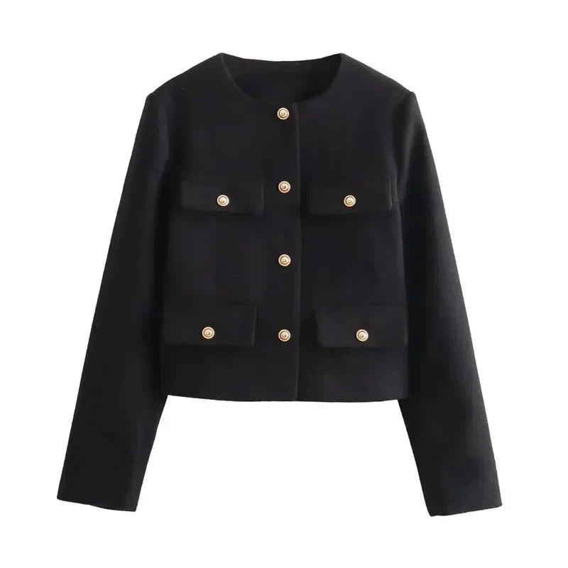 Gabriella Veste Blazer Courte Pour Femme Élégante Et Polyvalente Pour Bureau Et Soirée Amawinc