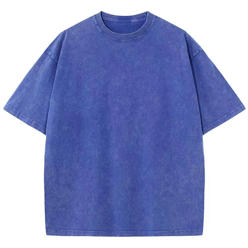 Bravon T Shirt Rétro En Coton Épais Lavé Coupe Large Oversize Pour Un Look Décontracté