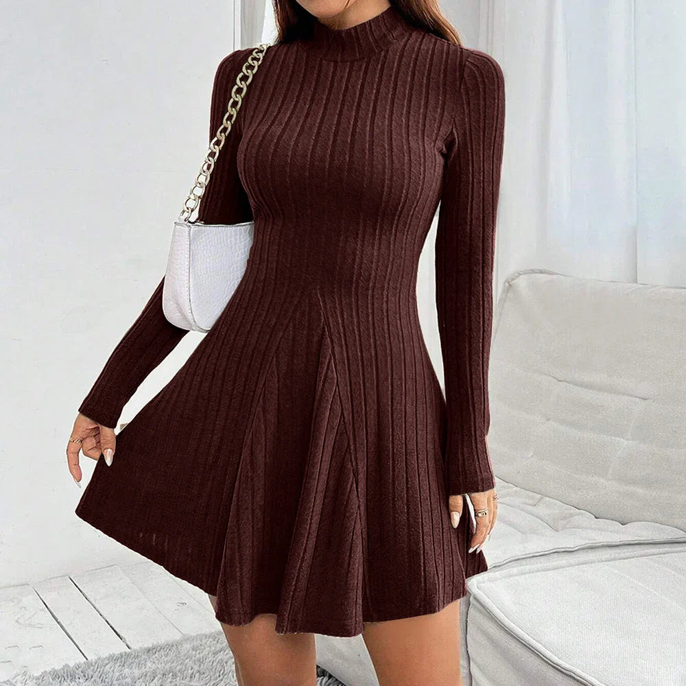 Robe Velours Côtelé Doux Pour Femme Haute Taille Silhouette A Line Vivienne Renée Amawinc