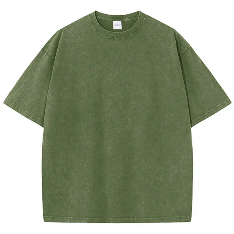 Bravon T Shirt Rétro En Coton Épais Lavé Coupe Large Oversize Pour Un Look Décontracté