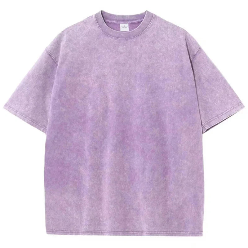 Bravon T Shirt Rétro En Coton Épais Lavé Coupe Large Oversize Pour Un Look Décontracté