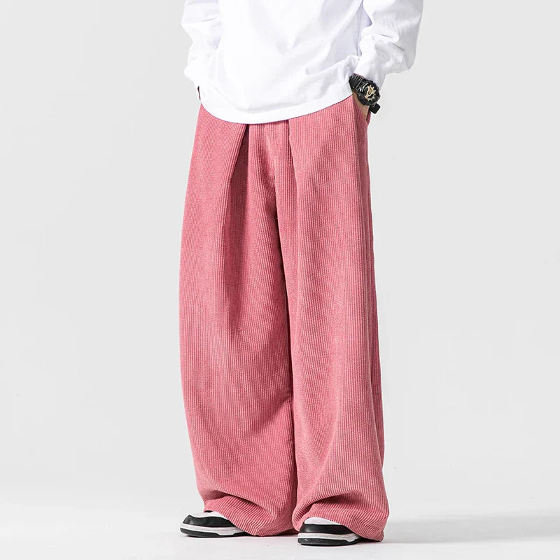 Pantalon De Jogging Oversize En Velours Côtelé Avec Cordon De Serrage Et Trois Poches Pratiques Style Années 90