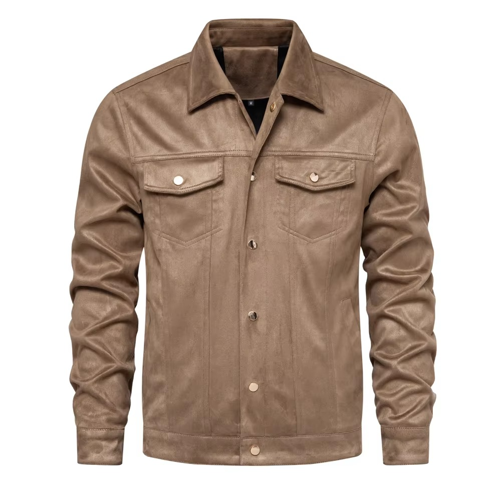 Amawinc Veste En Cuir Suédé De Luxe Pour Homme Col À Revers Classique Pour Un Hiver Chaleur Et Style