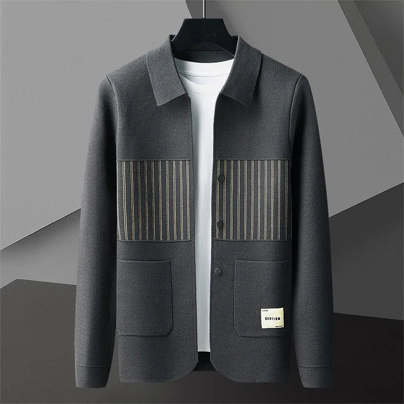 Cardigan En Maille Noble Avec Col Polo Coupe Slim Adaptable Lavable En Machine Polyester Acrylique Polyamide