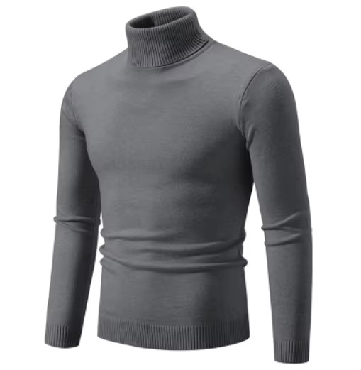 Amawinc Pull Col Roulé En Maille Épaisse Pour Hiver Coupe Slim Chaud Décontracté