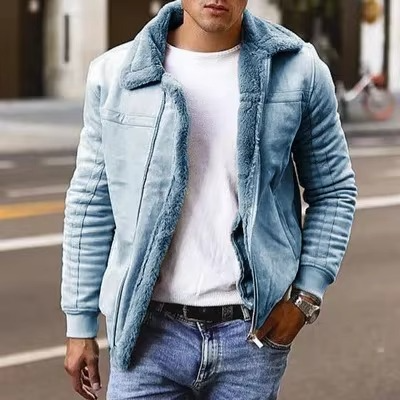 Veste Aviateur Bomber Homme En Fausse Fourrure Avec Doublure Shearling Chaude Pour L Hiver Amawinc
