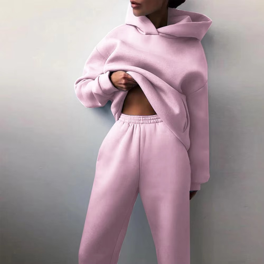 Survêtement Femme Capuche Oversize Et Joggers En Coton Doux Pour Un Confort Décontracté