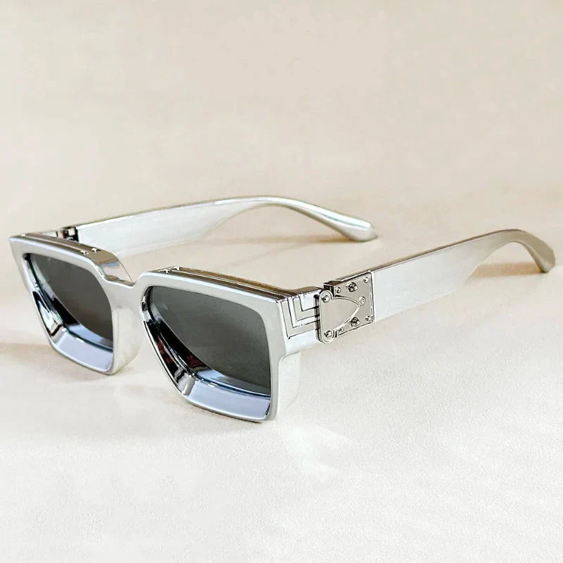 Monza Lunettes de Soleil Angulaires Rétro Oversize en Acétate Léger Protection UV Verres Teintés Résistants aux Rayures