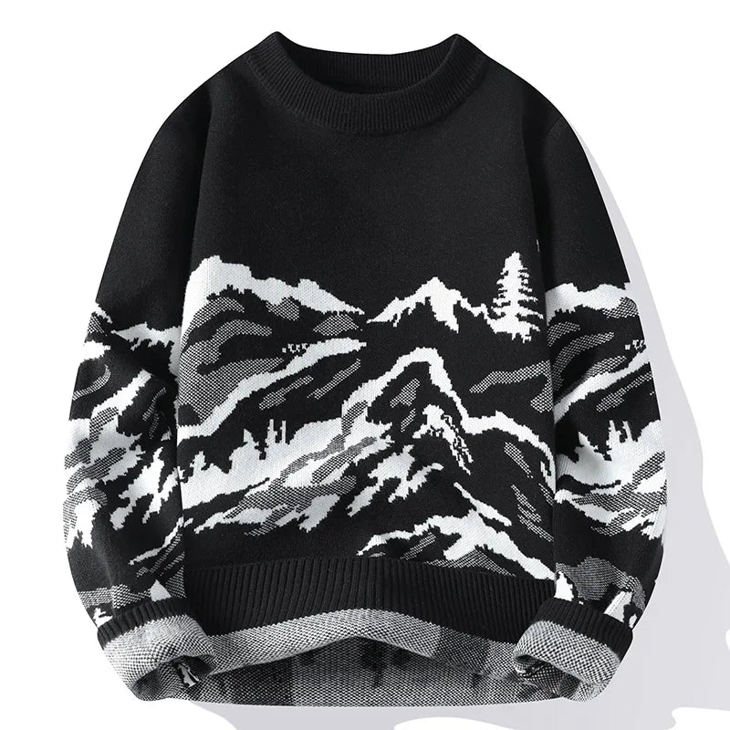 Pull Tricot Artisan Avalon Imprimé Vintage Pour L Hiver Confortable Bord Côtes Durables Décontracté Respirant