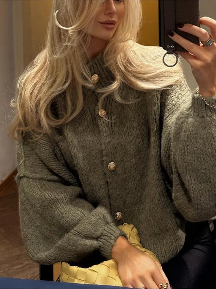 Harper Cardigan Tricot Hiver Décontracté Pour Femmes À Boutons Pour Un Look Confortable Et Élégant