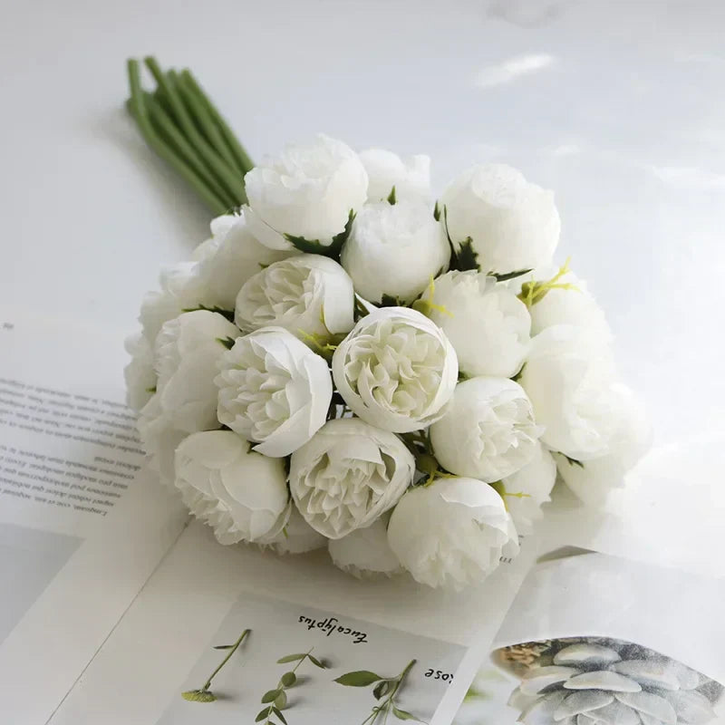 Bouquet De Pivoines En Soie Tranquility Fleurs Artificielles Réalistes Tiges Durables Et Flexibles