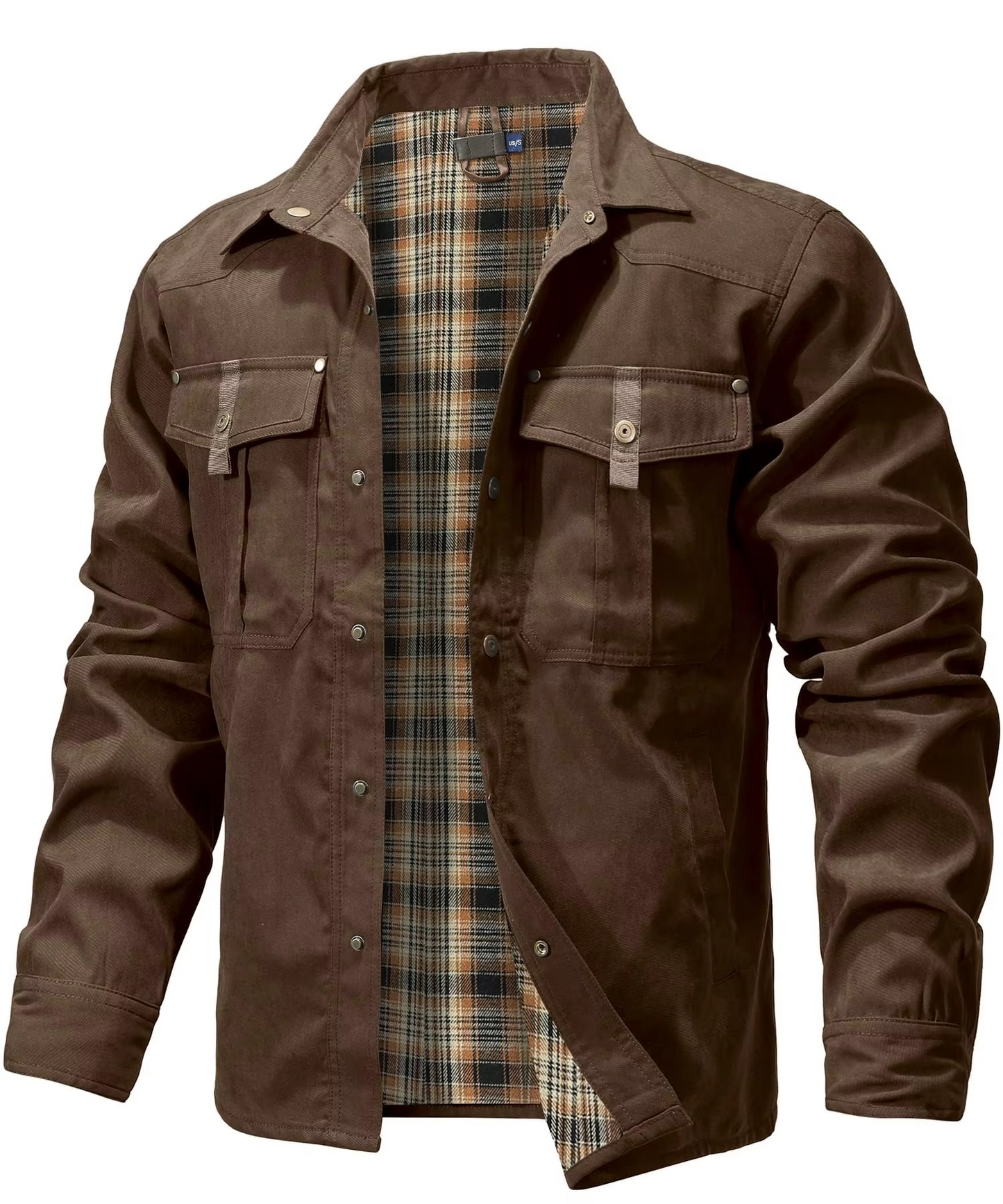 Veste Chemise Overshirt Doublée Flanelle Homme Style Western Avec Boutons Pression Pour Toutes Saisons