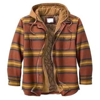 Amawinc Veste À Capuche En Coton Patchwork Carreaux Pour Homme Chaude Design Drapeau Américain Tailles S À 5XL