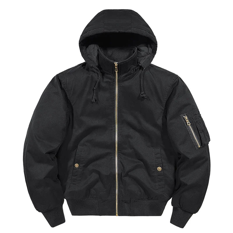 Veste Matelassée En Coton Imperméable Avec Doublure Chaude Et Zip Complet Du Cou À La Taille Et Poches Pratiques