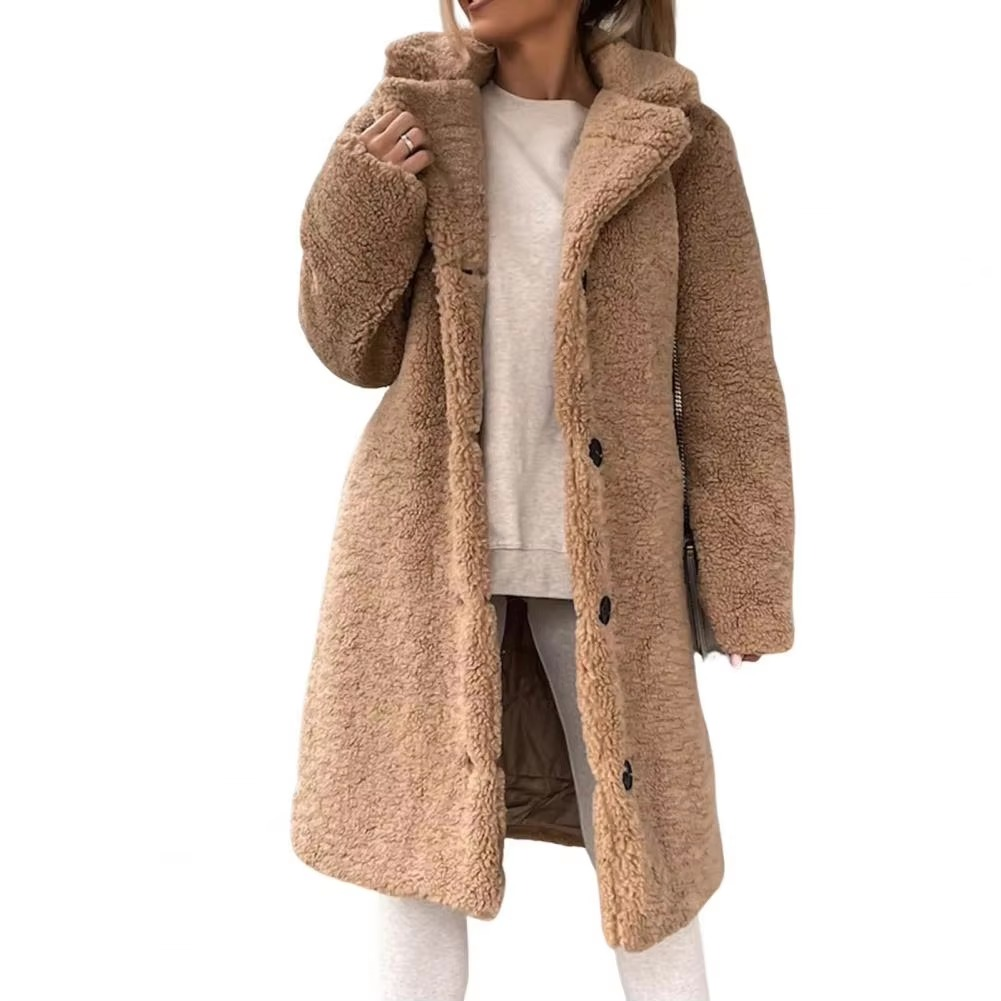 Manteau Trench Long Femme En Fourrure Teddy Synthétique Chaude Oversize Luxe Pour Hiver Confortable