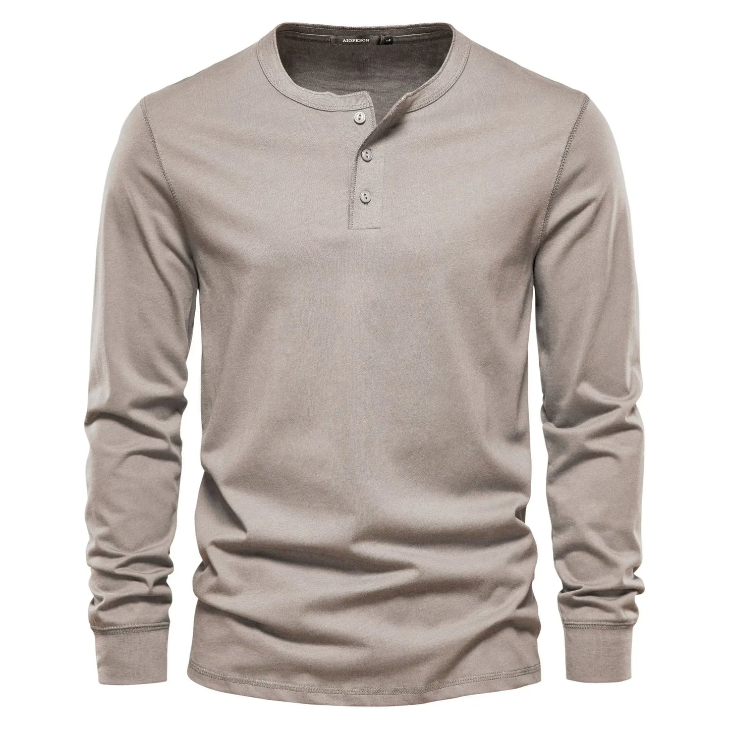Chemise Henley À Manches Longues Pour Homme Bleu Nuit Confort Moderne Décontracté Polyvalent