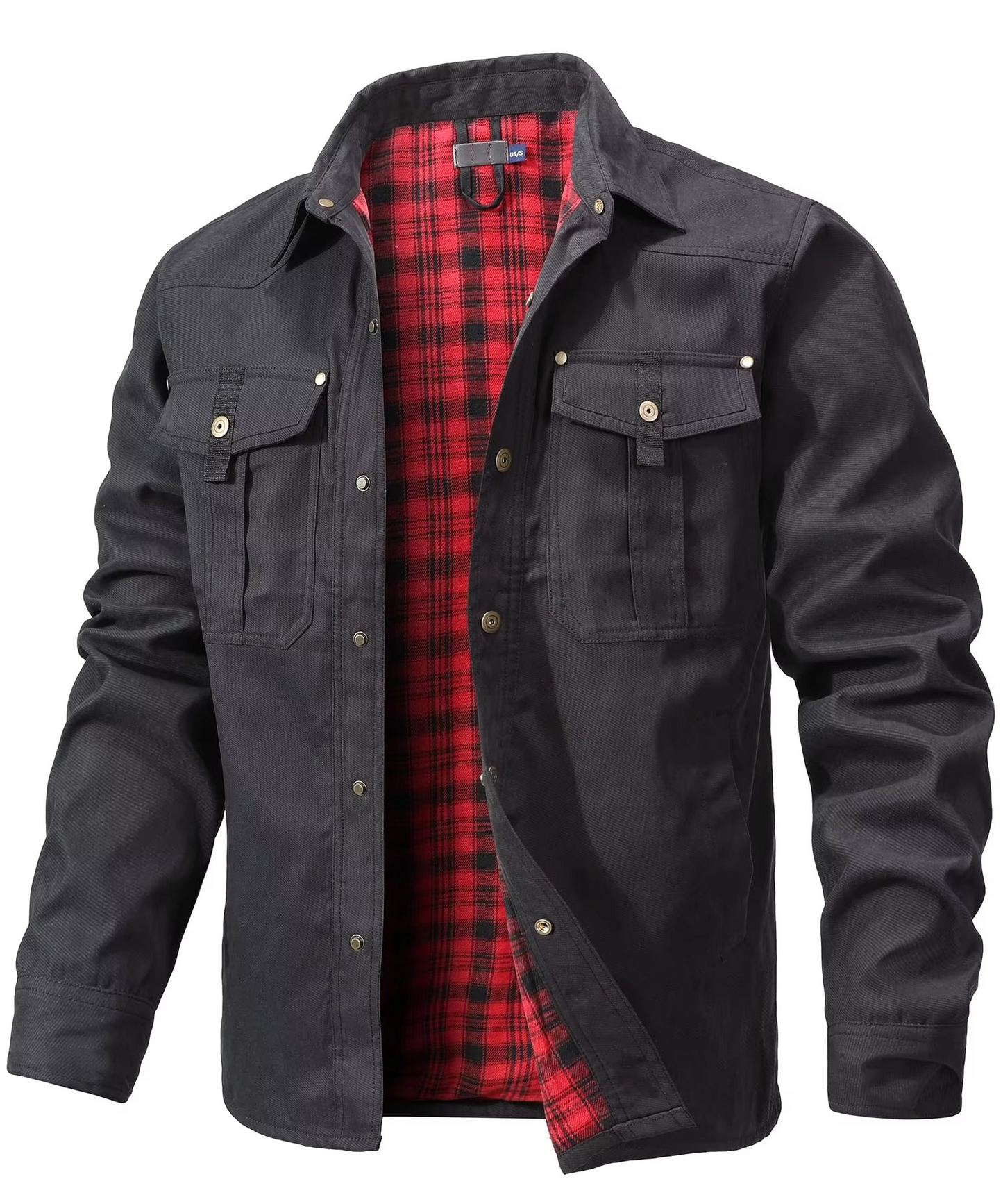 Veste Chemise Overshirt Doublée Flanelle Homme Style Western Avec Boutons Pression Pour Toutes Saisons