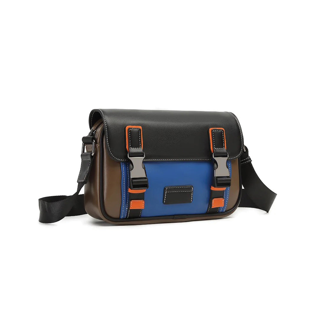 Amawinc Sac Messenger Varsity Club Léger Extérieur En Cuir Végan Et Intérieur Nylon Avec Fermeture À Pression