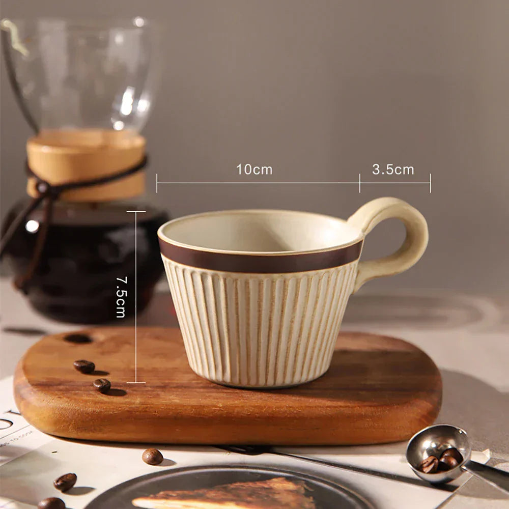 Tasse Zephyr En Céramique Artisanale Pour Café, Mug Durable Au Charme Vintage Fait Main Et Conforme Sécurité Alimentaire