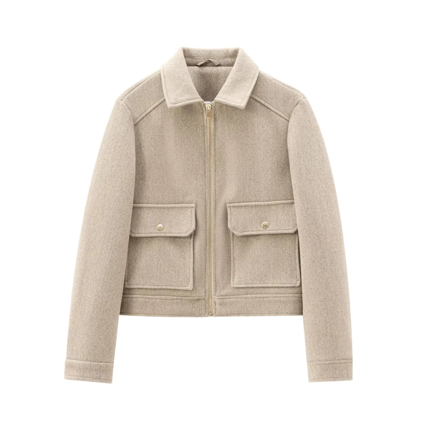 Amawinc Veste Décontractée Femme Jasmine Zip Avant Poches Style Urbain Moderne Quotidien
