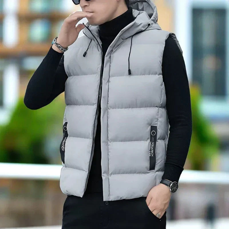 Gilet Matelassé Homme Slim Fit Isolant Avec Capuche Poches Zippées Amawinc Nordisk Flair