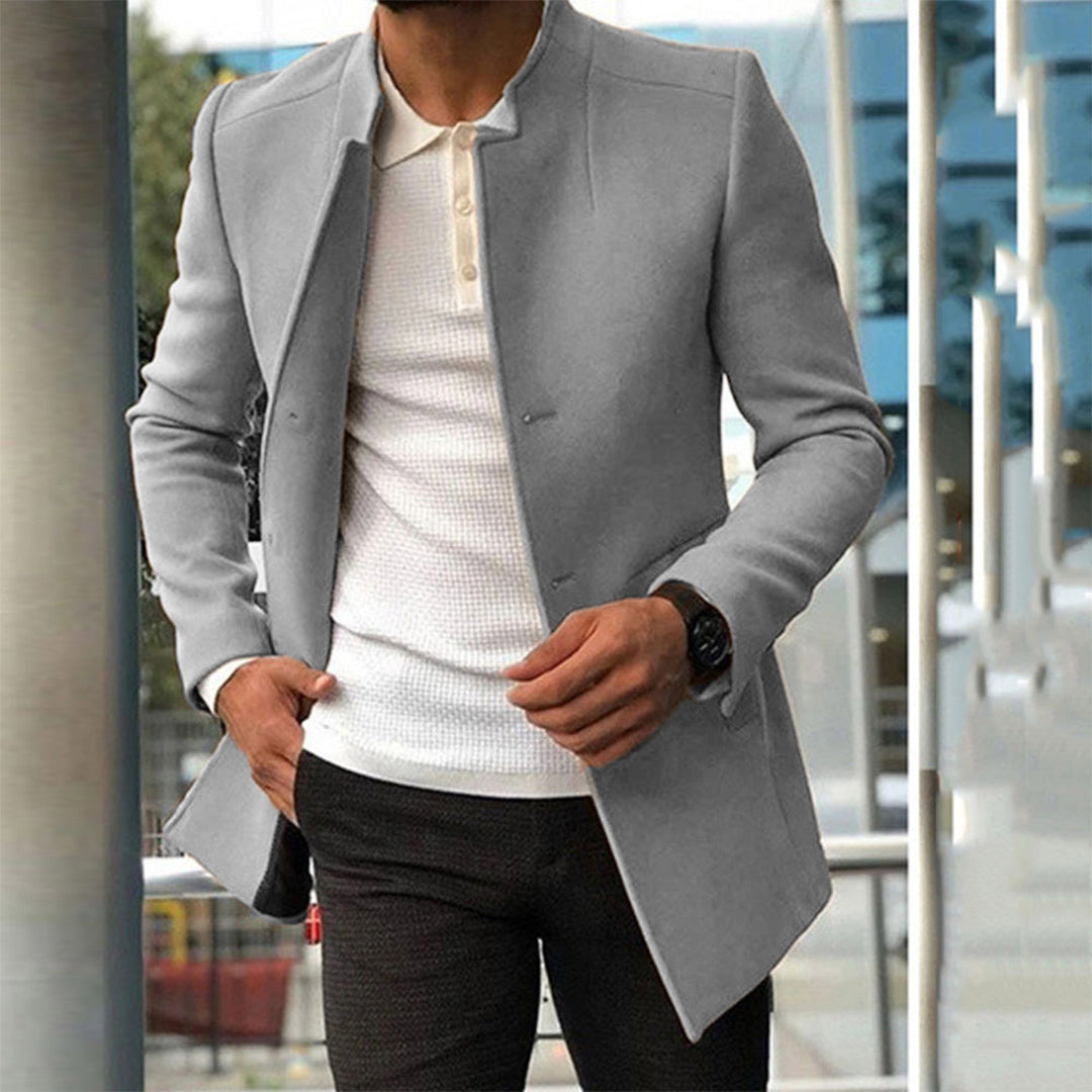 Manteau Long Slim Fit Homme Amawinc Hiver Tailoré Pour Élégance et Chaleur Raffinée