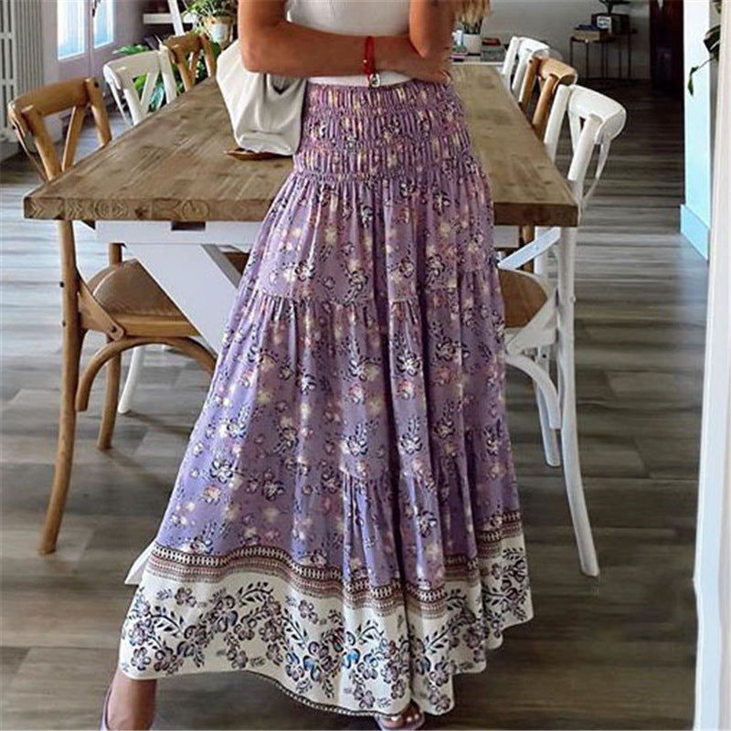 Jupe Maxi Femme Taille Élastique Bohème À Couches Design Chic Et Confortable Pour Toute Occasion