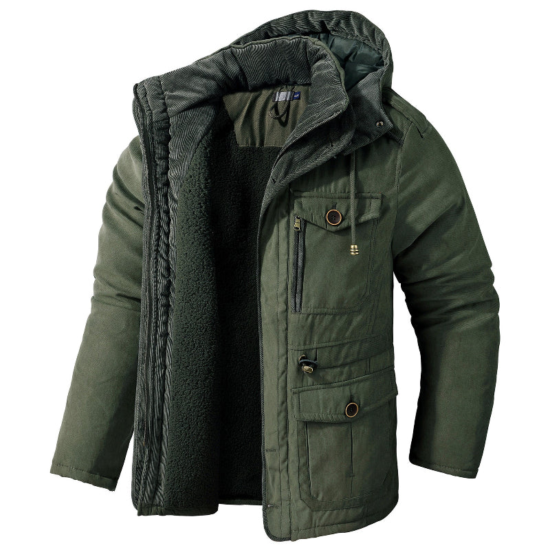 Veste Snowball Chaude avec Doublure Sherpa Capuche Ajustable et Col Haut et Poches Multiples